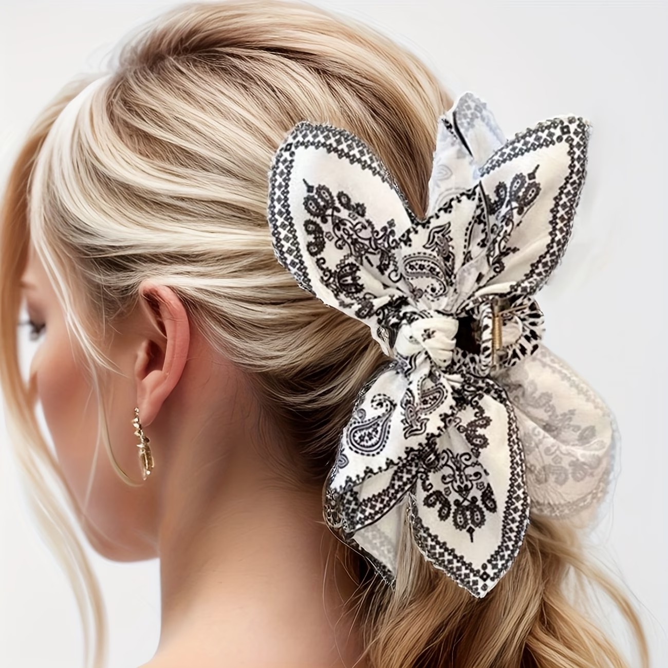 French Retro Floral Butterfly Hair Claw Clip
