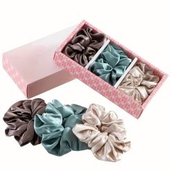 3 Pcs Mulberry Silk Hair Scrunchie Set